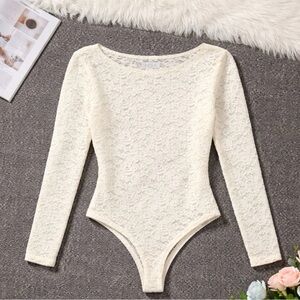 Chic Lace Cream Bodysuit